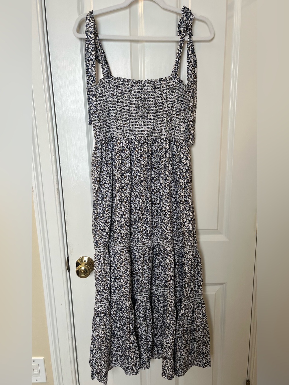 Few Moda / O.P.T Smocked Floral Midi Dress with Tie Straps
